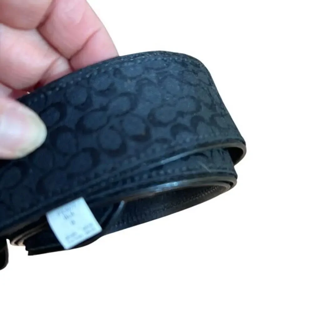 Coach belt women's small all over‎ logo fabric NWT black harness